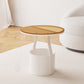 Modern 19.68-inch Tall Metal Abstract Side Table Round Top End Table with Storage Beige Glass 1 Clearhalo 'Coffee & Accent Tables' 'End & Side Tables' 'end_side_tables' 'furn' 'furn_end_side_tables' 'Furniture' 'Living Room Furniture' 7162343