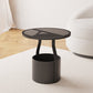 Modern 19.68-inch Tall Metal Abstract Side Table Round Top End Table with Storage Black Glass 1 Clearhalo 'Coffee & Accent Tables' 'End & Side Tables' 'end_side_tables' 'furn' 'furn_end_side_tables' 'Furniture' 'Living Room Furniture' 7162344