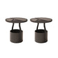 Modern 19.68-inch Tall Metal Abstract Side Table Round Top End Table with Storage Black Glass 2 Clearhalo 'Coffee & Accent Tables' 'End & Side Tables' 'end_side_tables' 'furn' 'furn_end_side_tables' 'Furniture' 'Living Room Furniture' 7162355