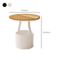 Modern 19.68-inch Tall Metal Abstract Side Table Round Top End Table with Storage Clearhalo 'Coffee & Accent Tables' 'End & Side Tables' 'end_side_tables' 'furn' 'furn_end_side_tables' 'Furniture' 'Living Room Furniture' 7162370