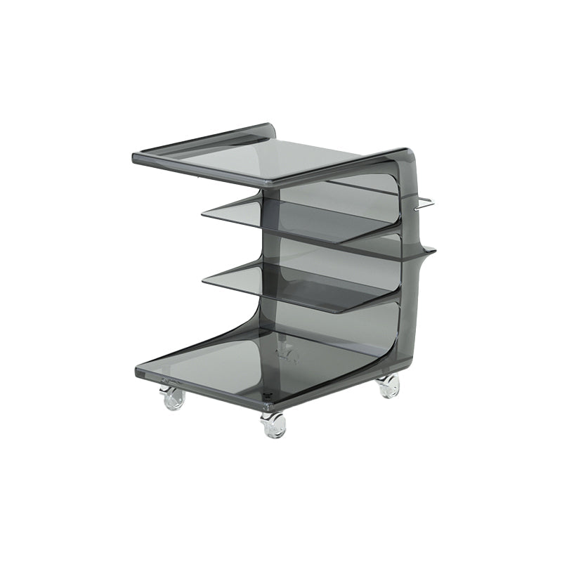 16.1" Wide Contemporary Metal Accent Side Table for Living Room 21"L x 16"W x 22"H Smoke Gray 1 Clearhalo 'Coffee & Accent Tables' 'End & Side Tables' 'end_side_tables' 'furn' 'furn_end_side_tables' 'Furniture' 'Living Room Furniture' 7162387