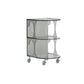 16.1" Wide Contemporary Metal Accent Side Table for Living Room 16"L x 15"W x 24"H Smoke Gray 1 Clearhalo 'Coffee & Accent Tables' 'End & Side Tables' 'end_side_tables' 'furn' 'furn_end_side_tables' 'Furniture' 'Living Room Furniture' 7162393