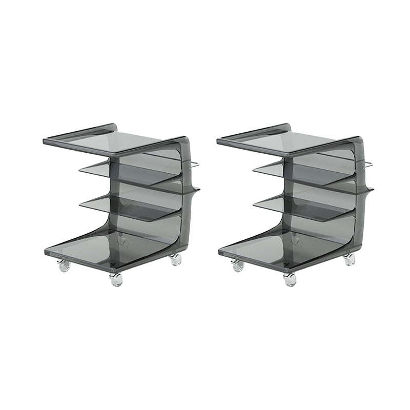 16.1" Wide Contemporary Metal Accent Side Table for Living Room 21"L x 16"W x 22"H Smoke Gray 2 Clearhalo 'Coffee & Accent Tables' 'End & Side Tables' 'end_side_tables' 'furn' 'furn_end_side_tables' 'Furniture' 'Living Room Furniture' 7162395