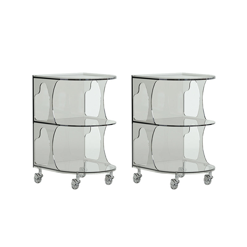 16.1" Wide Contemporary Metal Accent Side Table for Living Room 16"L x 15"W x 24"H Clear 2 Clearhalo 'Coffee & Accent Tables' 'End & Side Tables' 'end_side_tables' 'furn' 'furn_end_side_tables' 'Furniture' 'Living Room Furniture' 7162406