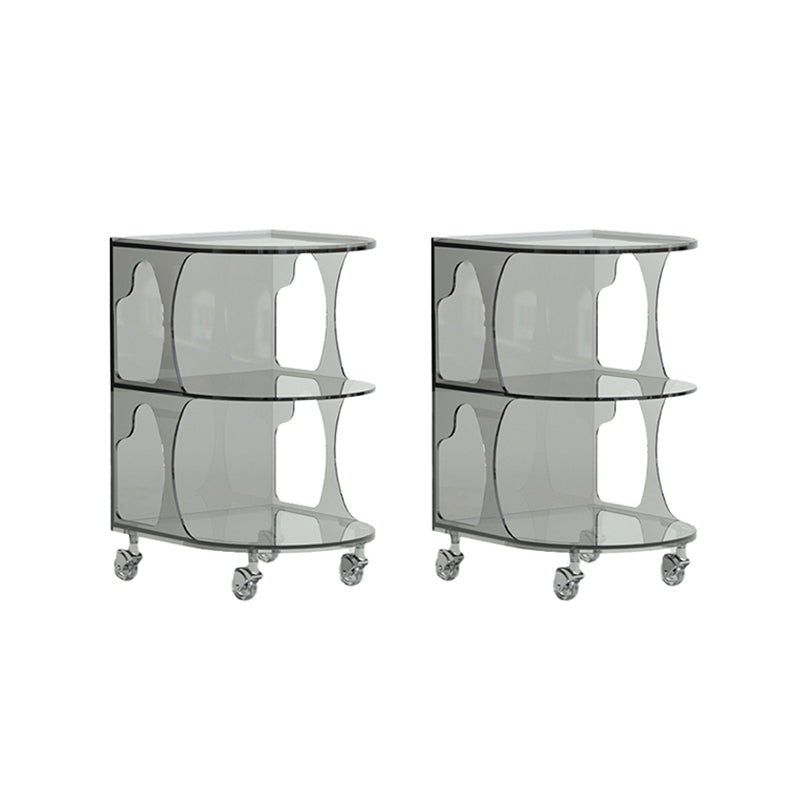 16.1" Wide Contemporary Metal Accent Side Table for Living Room 16"L x 15"W x 24"H Smoke Gray 2 Clearhalo 'Coffee & Accent Tables' 'End & Side Tables' 'end_side_tables' 'furn' 'furn_end_side_tables' 'Furniture' 'Living Room Furniture' 7162409