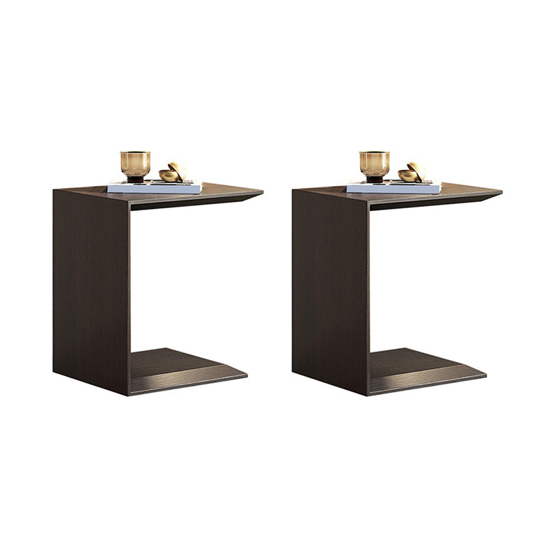 Contemporary Wood End Table Rectangular C-shape Sofa Side Accent Table Brown 2 Clearhalo 'Coffee & Accent Tables' 'End & Side Tables' 'end_side_tables' 'furn' 'furn_end_side_tables' 'Furniture' 'Living Room Furniture' 7162461