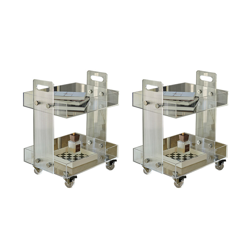 Modern Plastic Rectangular End Table Double Tier Corner Table with Storage 2 Clearhalo 'Coffee & Accent Tables' 'End & Side Tables' 'end_side_tables' 'furn' 'furn_end_side_tables' 'Furniture' 'Living Room Furniture' 7162499