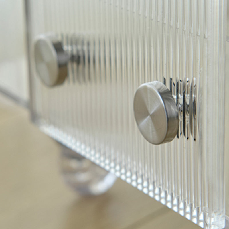 Modern Plastic Rectangular End Table Double Tier Corner Table with Storage Clearhalo 'Coffee & Accent Tables' 'End & Side Tables' 'end_side_tables' 'furn' 'furn_end_side_tables' 'Furniture' 'Living Room Furniture' 7162505