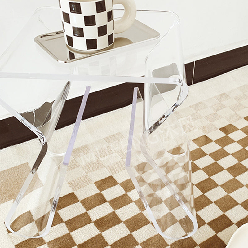 Ultra-Modern Side Table Acrylic Pedestal Accent Side Table for Living Room Clearhalo 'Coffee & Accent Tables' 'End & Side Tables' 'end_side_tables' 'furn' 'furn_end_side_tables' 'Furniture' 'Living Room Furniture' 7162550