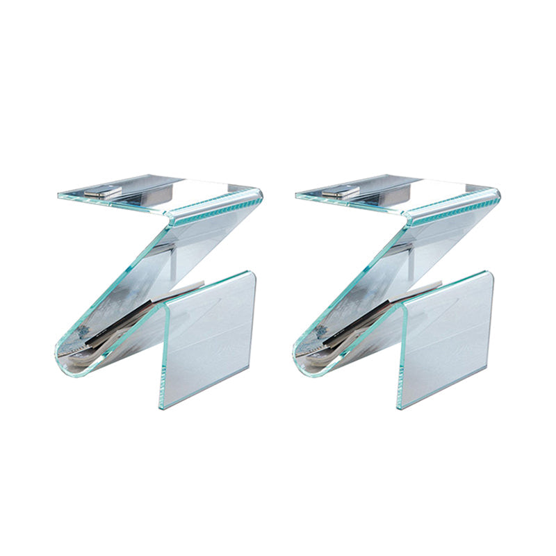 Ultra-Modern Side Table Acrylic Pedestal Accent Side Table for Bedroom Clear 2 Clearhalo 'Coffee & Accent Tables' 'End & Side Tables' 'end_side_tables' 'furn' 'furn_end_side_tables' 'Furniture' 'Living Room Furniture' 7162556