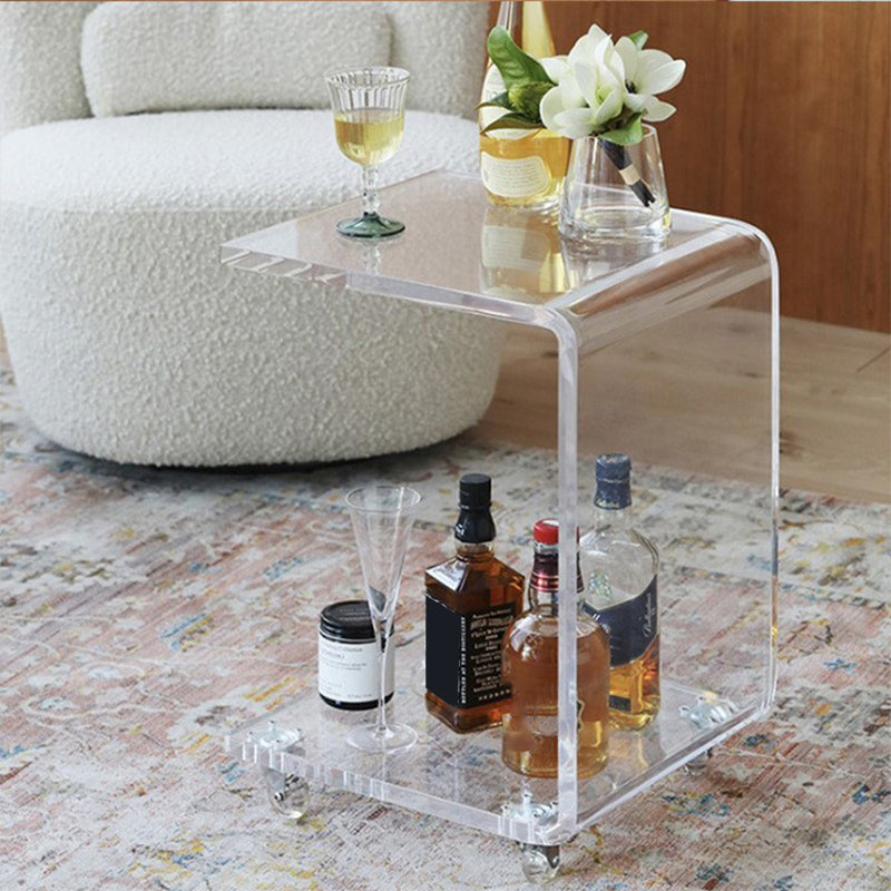Modernistic Plastic Abstract End Table Rectangular Corner Table for Living Room Clearhalo 'Coffee & Accent Tables' 'End & Side Tables' 'end_side_tables' 'furn' 'furn_end_side_tables' 'Furniture' 'Living Room Furniture' 7162570