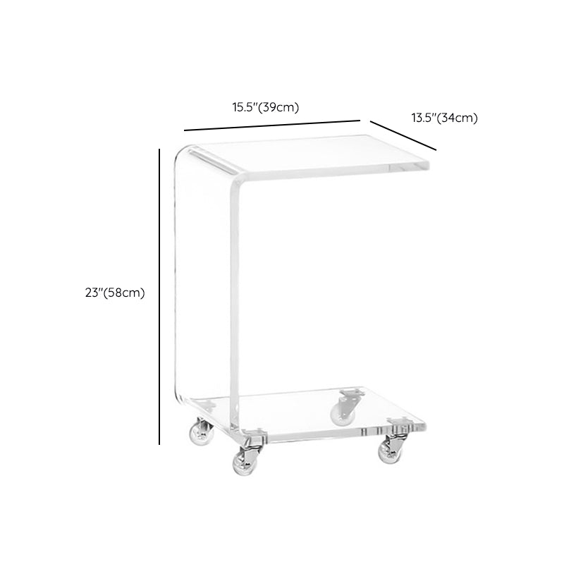 Modernistic Plastic Abstract End Table Rectangular Corner Table for Living Room Clearhalo 'Coffee & Accent Tables' 'End & Side Tables' 'end_side_tables' 'furn' 'furn_end_side_tables' 'Furniture' 'Living Room Furniture' 7162585