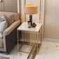 Contemporary Glam Marble Top Side Accent Table Metal Frame End Table