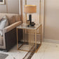 Contemporary Glam Marble Top Side Accent Table Metal Frame End Table