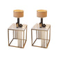 Contemporary Glam Marble Top Side Accent Table Metal Frame End Table
