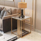 Contemporary Glam Marble Top Side Accent Table Metal Frame End Table