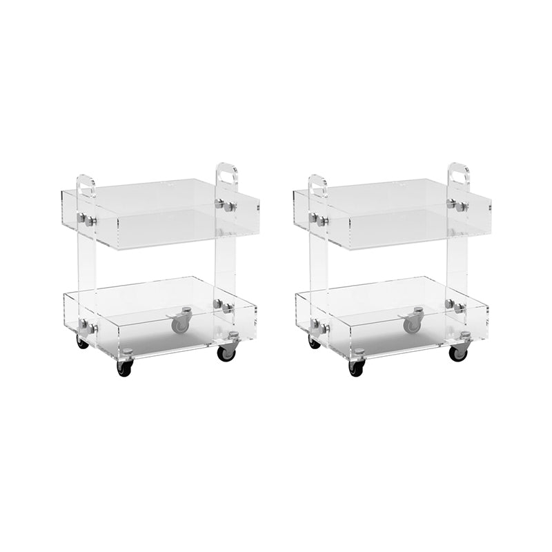 Ultra-Modern Plastic Rectangular End Table Double Tier Corner Table with Storage 2 2 Clearhalo 'Coffee & Accent Tables' 'End & Side Tables' 'end_side_tables' 'furn' 'furn_end_side_tables' 'Furniture' 'Living Room Furniture' 7162625