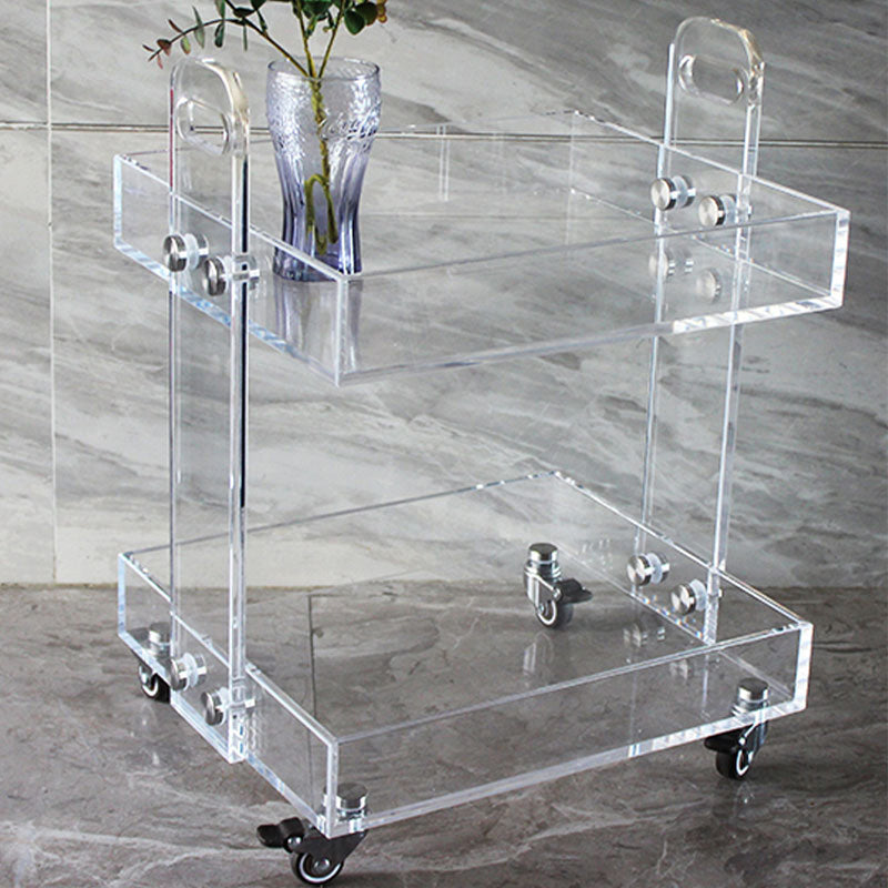 Ultra-Modern Plastic Rectangular End Table Double Tier Corner Table with Storage Clearhalo 'Coffee & Accent Tables' 'End & Side Tables' 'end_side_tables' 'furn' 'furn_end_side_tables' 'Furniture' 'Living Room Furniture' 7162628