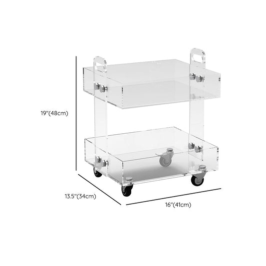 Ultra-Modern Plastic Rectangular End Table Double Tier Corner Table with Storage Clearhalo 'Coffee & Accent Tables' 'End & Side Tables' 'end_side_tables' 'furn' 'furn_end_side_tables' 'Furniture' 'Living Room Furniture' 7162637