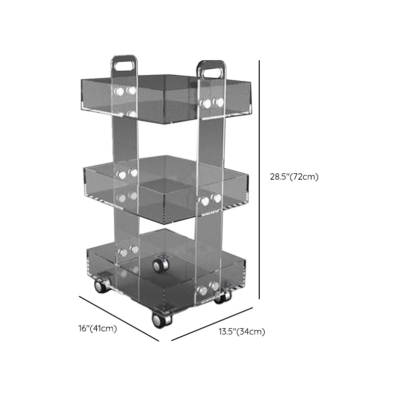 Ultra-Modern Plastic Rectangular End Table Double Tier Corner Table with Storage Clearhalo 'Coffee & Accent Tables' 'End & Side Tables' 'end_side_tables' 'furn' 'furn_end_side_tables' 'Furniture' 'Living Room Furniture' 7162638