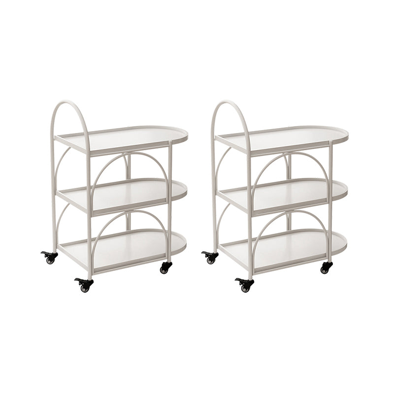 Tavolo da estremità ovale a 3 livelli con ruote laterale moderno con ruote