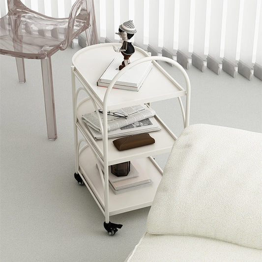 Tavolo da estremità ovale a 3 livelli con ruote laterale moderno con ruote