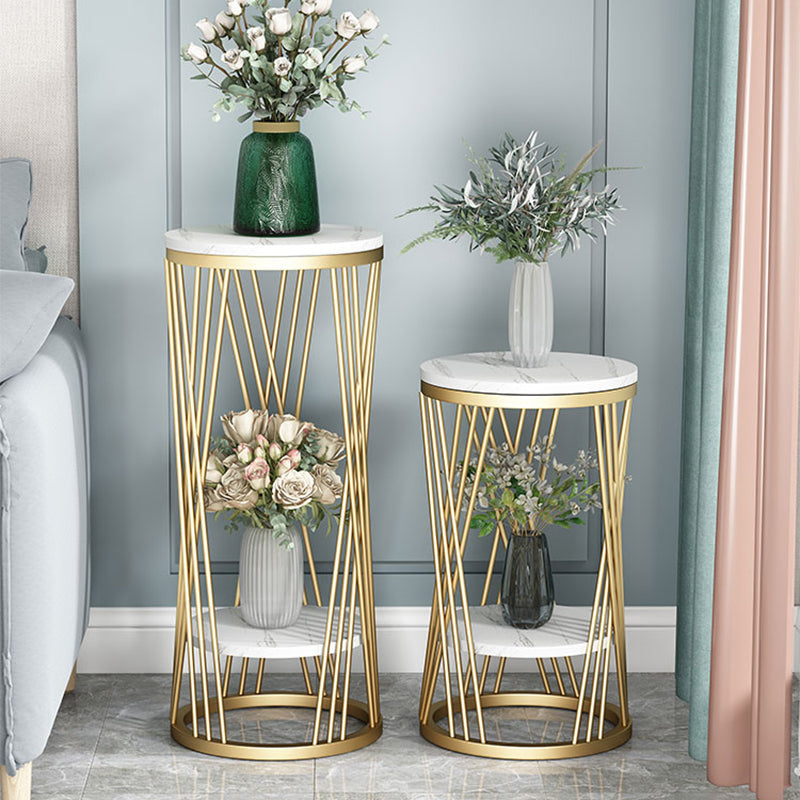 Mid-Century Contemporary Solid Marble Round/Square Frame Living Room Side End Table Clearhalo 'Coffee & Accent Tables' 'End & Side Tables' 'end_side_tables' 'furn' 'furn_end_side_tables' 'Furniture' 'Living Room Furniture' 7162704