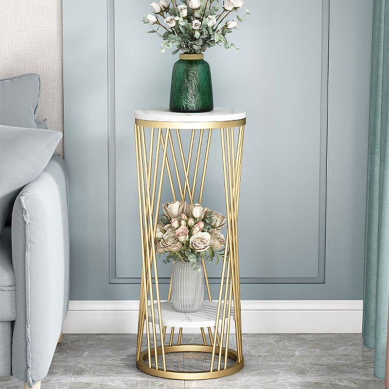 Mid-Century Contemporary Solid Marble Round/Square Frame Living Room Side End Table Clearhalo 'Coffee & Accent Tables' 'End & Side Tables' 'end_side_tables' 'furn' 'furn_end_side_tables' 'Furniture' 'Living Room Furniture' 7162712