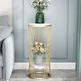 Mid-Century Contemporary Solid Marble Round/Square Frame Living Room Side End Table Clearhalo 'Coffee & Accent Tables' 'End & Side Tables' 'end_side_tables' 'furn' 'furn_end_side_tables' 'Furniture' 'Living Room Furniture' 7162712