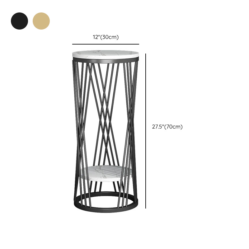 Mid-Century Contemporary Solid Marble Round/Square Frame Living Room Side End Table Clearhalo 'Coffee & Accent Tables' 'End & Side Tables' 'end_side_tables' 'furn' 'furn_end_side_tables' 'Furniture' 'Living Room Furniture' 7162720
