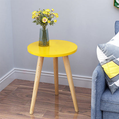 Wood 4 Legs End Table Modern Side End Snack Table for Living Room 12"L x 12"W x 14"H Yellow 1 Clearhalo 'Coffee & Accent Tables' 'End & Side Tables' 'end_side_tables' 'furn' 'furn_end_side_tables' 'Furniture' 'Living Room Furniture' 7162766