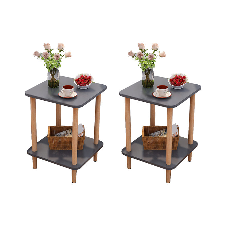 Wood 4 Legs End Table Modern Side End Snack Table for Living Room 16"L x 16"W x 21"H Gray 2 Clearhalo 'Coffee & Accent Tables' 'End & Side Tables' 'end_side_tables' 'furn' 'furn_end_side_tables' 'Furniture' 'Living Room Furniture' 7162768