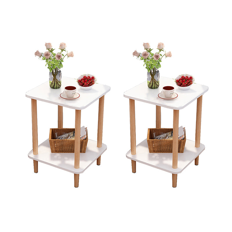 Wood 4 Legs End Table Modern Side End Snack Table for Living Room 16"L x 16"W x 20.5"H White 2 Clearhalo 'Coffee & Accent Tables' 'End & Side Tables' 'end_side_tables' 'furn' 'furn_end_side_tables' 'Furniture' 'Living Room Furniture' 7162782
