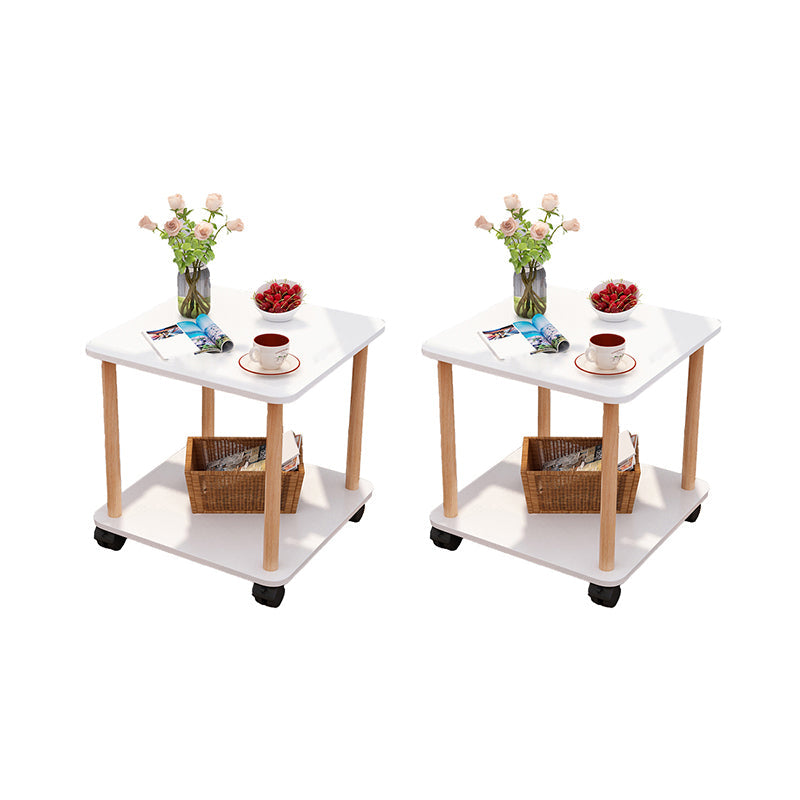 Wood 4 Legs End Table Modern Side End Snack Table for Living Room 20"L x 20"W x 18.5"H White 2 Clearhalo 'Coffee & Accent Tables' 'End & Side Tables' 'end_side_tables' 'furn' 'furn_end_side_tables' 'Furniture' 'Living Room Furniture' 7162784