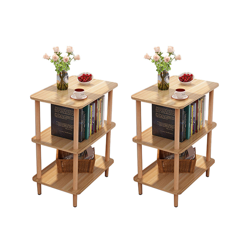 Engineered Wood 4 Legs End Table 2/3-tier Side Table for Living Room Natural 2 Clearhalo 'Coffee & Accent Tables' 'End & Side Tables' 'end_side_tables' 'furn' 'furn_end_side_tables' 'Furniture' 'Living Room Furniture' 7162872