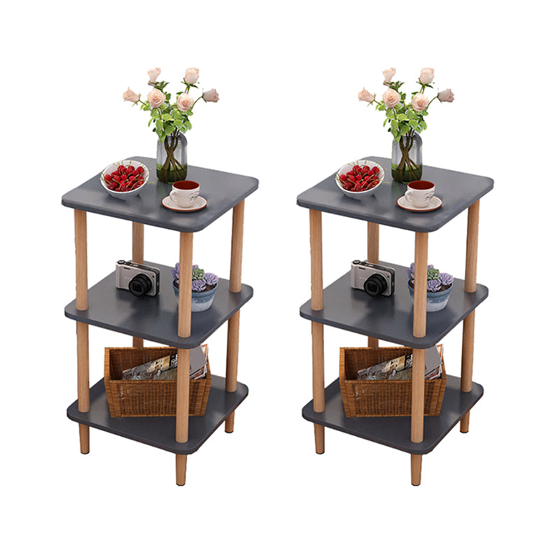 Engineered Wood 4 Legs End Table 2/3-tier Side Table for Living Room 16"L x 16"W x 28.5"H Grey 2 Clearhalo 'Coffee & Accent Tables' 'End & Side Tables' 'end_side_tables' 'furn' 'furn_end_side_tables' 'Furniture' 'Living Room Furniture' 7162883