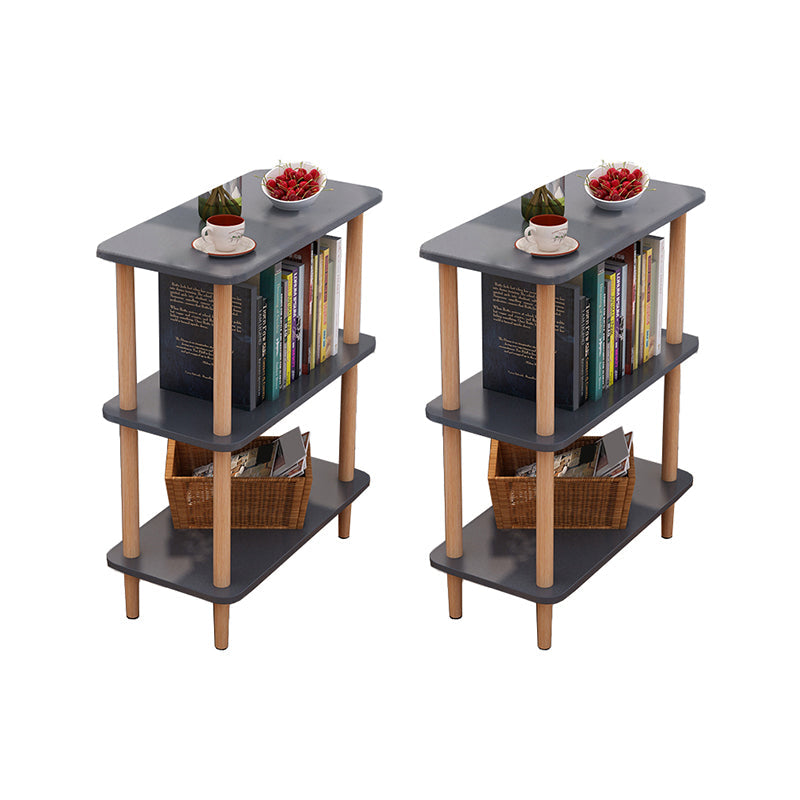 Engineered Wood 4 Legs End Table 2/3-tier Side Table for Living Room Grey 2 Clearhalo 'Coffee & Accent Tables' 'End & Side Tables' 'end_side_tables' 'furn' 'furn_end_side_tables' 'Furniture' 'Living Room Furniture' 7162884