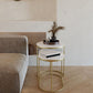 Luxurious Stone Top End Table Metal Frame Sofa Side Accent Table Clearhalo 'Coffee & Accent Tables' 'End & Side Tables' 'end_side_tables' 'furn' 'furn_end_side_tables' 'Furniture' 'Living Room Furniture' 7162926