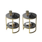 Metal Frame Side End Table Round Stone Top Side Table with Shelf Gold Gray 2 Clearhalo 'Coffee & Accent Tables' 'End & Side Tables' 'end_side_tables' 'furn' 'furn_end_side_tables' 'Furniture' 'Living Room Furniture' 7163042