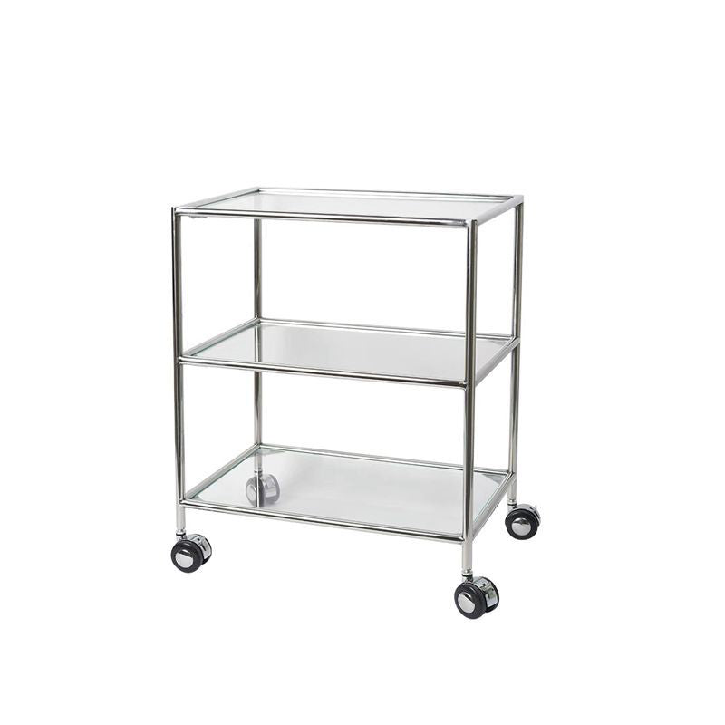 22.44" Tall 4 Legs Side Table with Shelves Modern Metal End Table Stand Clearhalo 'Coffee & Accent Tables' 'End & Side Tables' 'end_side_tables' 'furn' 'furn_end_side_tables' 'Furniture' 'Living Room Furniture' 7163082