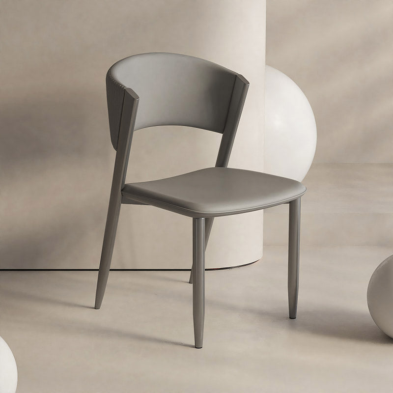 Faux lederen eetkamerstoelen Designer Style Open Back Armloze stoel