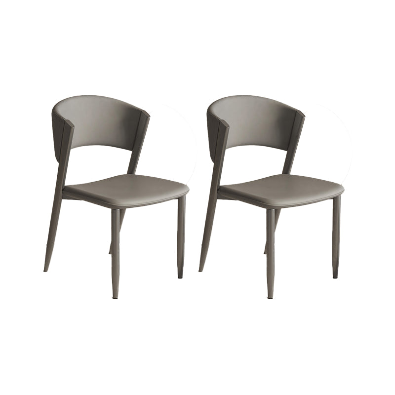 Faux lederen eetkamerstoelen Designer Style Open Back Armloze stoel