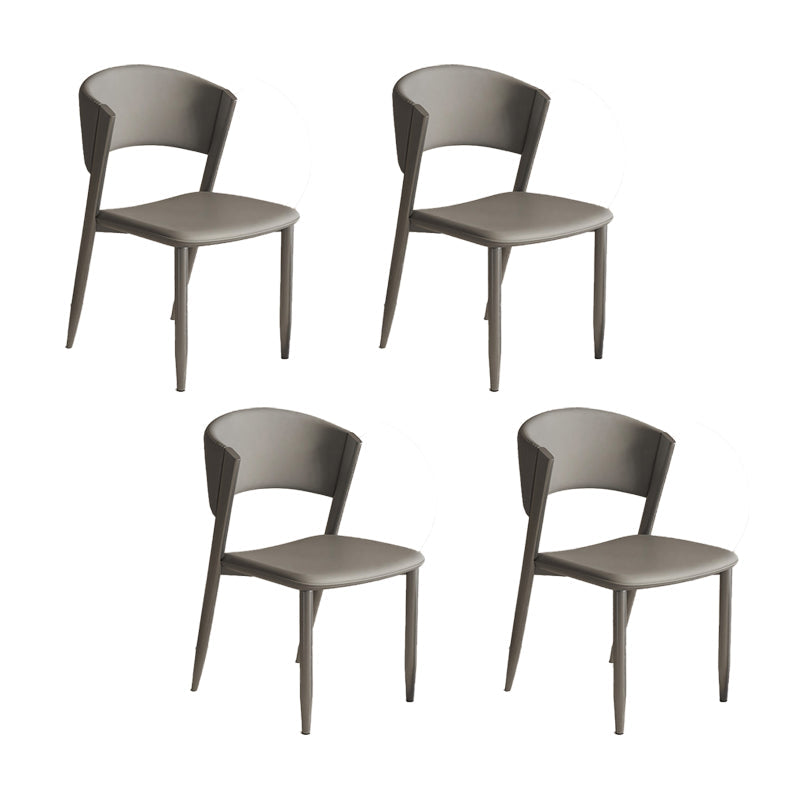 Faux lederen eetkamerstoelen Designer Style Open Back Armloze stoel