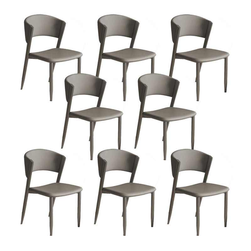 Faux lederen eetkamerstoelen Designer Style Open Back Armloze stoel