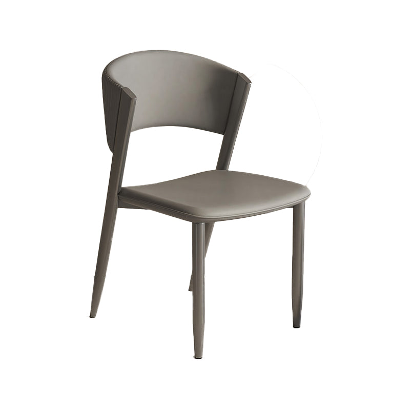 Faux lederen eetkamerstoelen Designer Style Open Back Armloze stoel