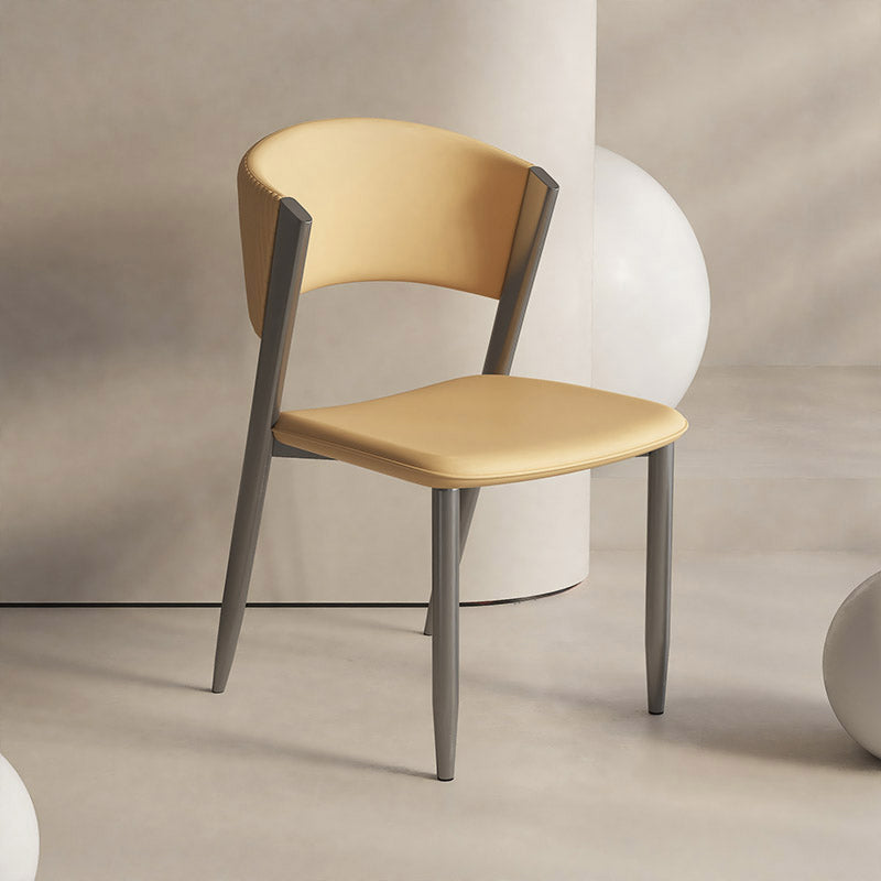 Faux lederen eetkamerstoelen Designer Style Open Back Armloze stoel