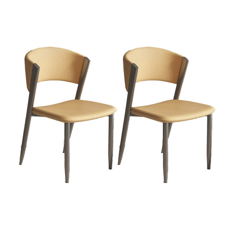 Faux lederen eetkamerstoelen Designer Style Open Back Armloze stoel