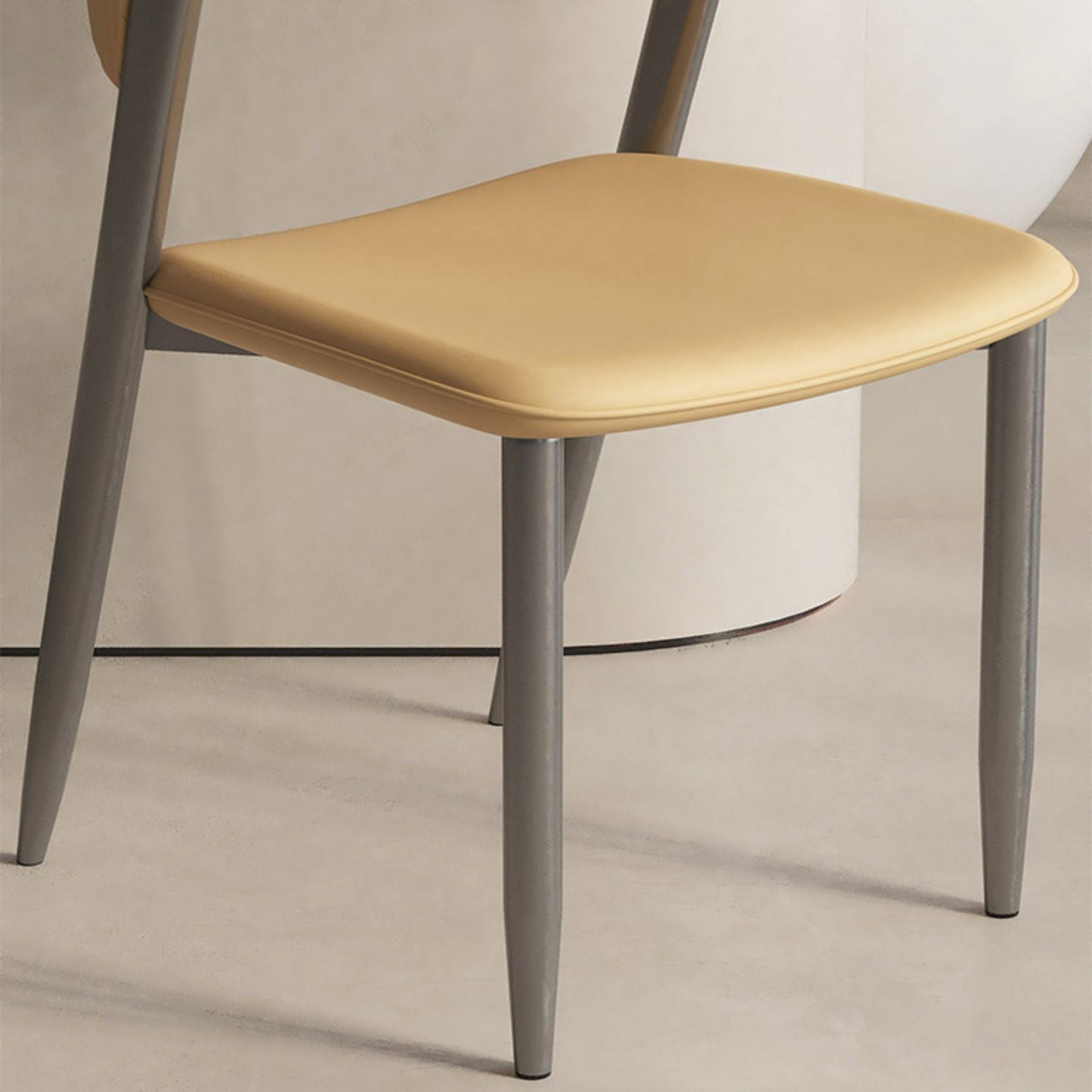 Faux lederen eetkamerstoelen Designer Style Open Back Armloze stoel