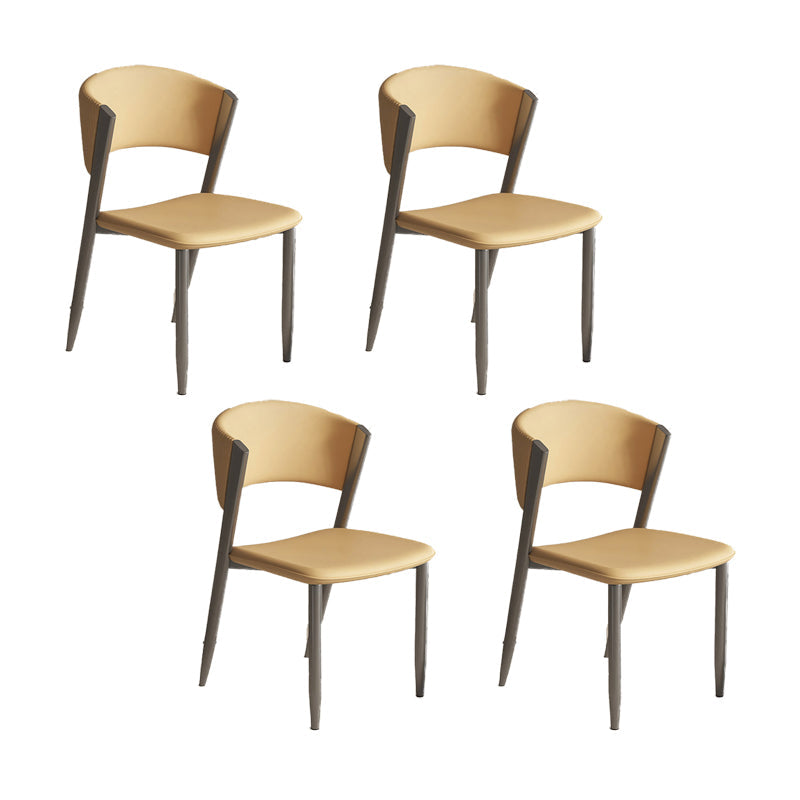 Faux lederen eetkamerstoelen Designer Style Open Back Armloze stoel