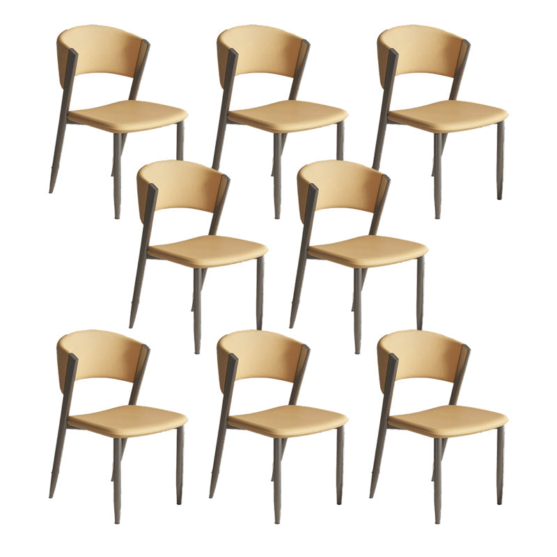 Faux lederen eetkamerstoelen Designer Style Open Back Armloze stoel